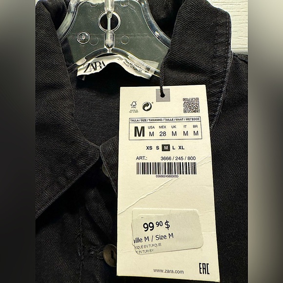 ZARA Denim Jewel Embellished Dress - Picture 5 of 7